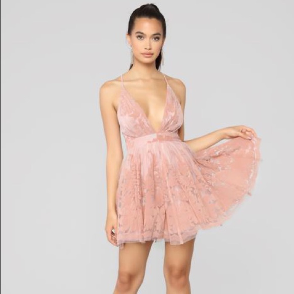 NWT Fashion Nova Maise Tulle Dress - Blush